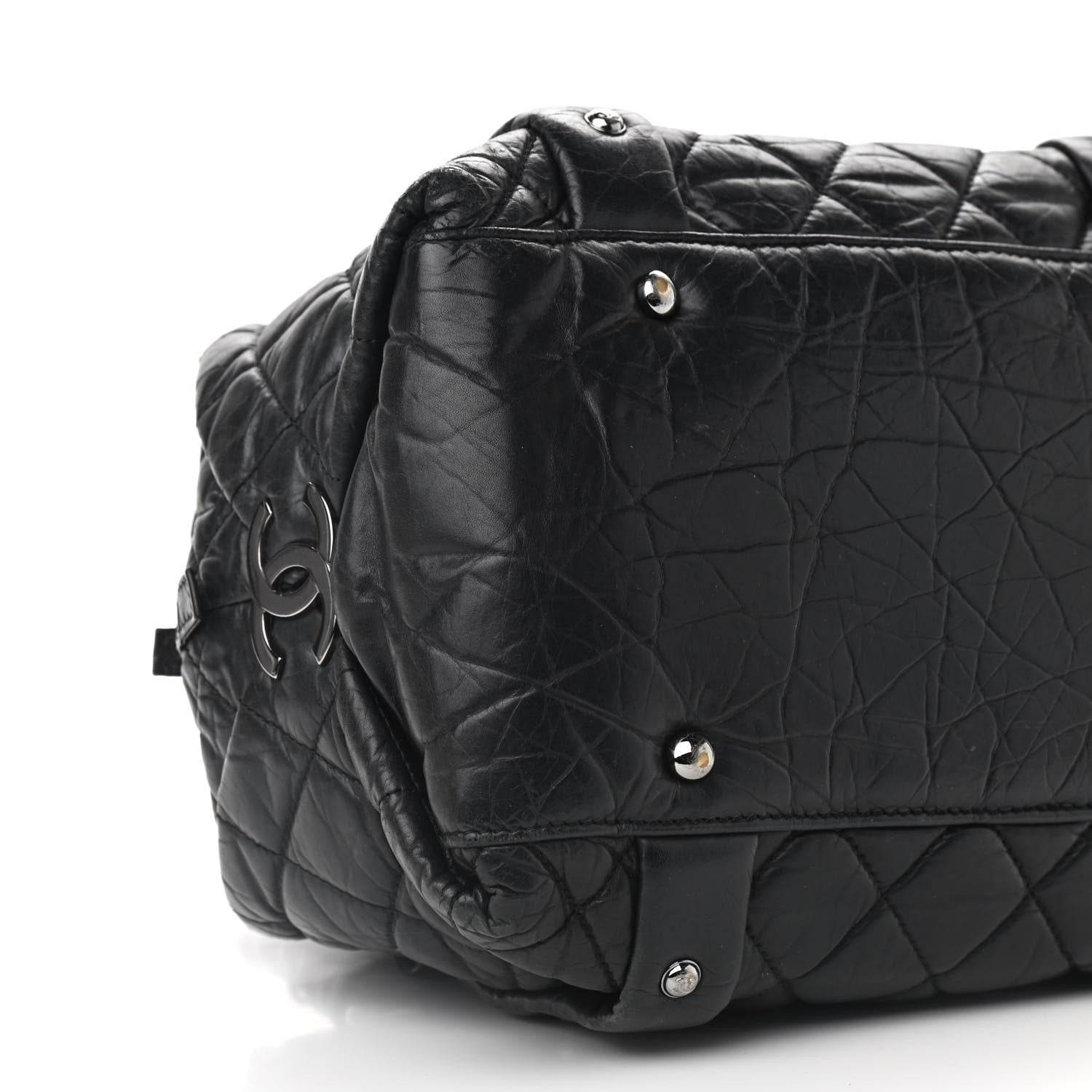 Chanel Distressed Lambskin Lady Braid Small Tote Black 10 of 11