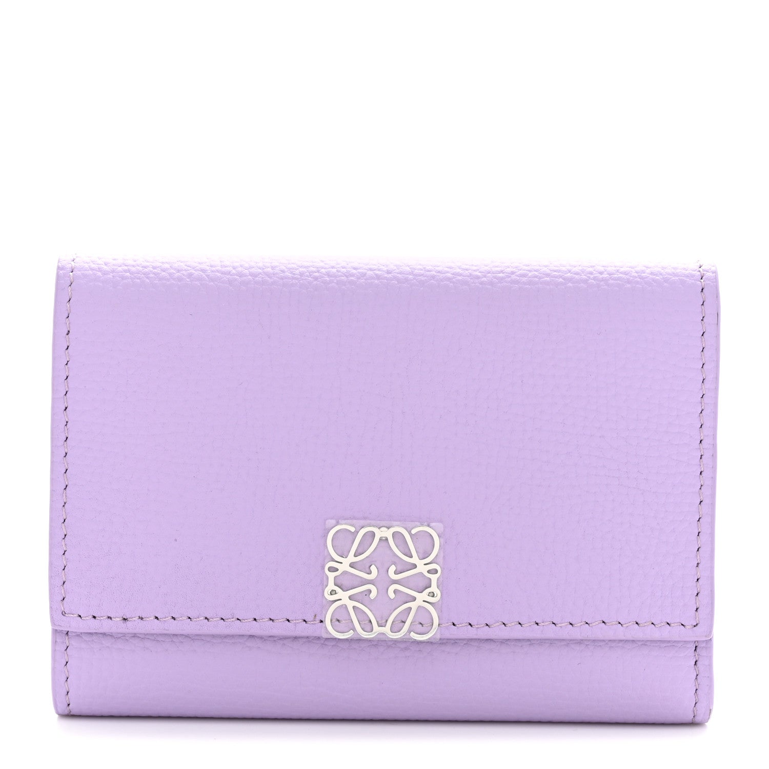 Loewe Pebble Grain Calfskin Anagram Small Vertical Wallet Light Mauve 1 of 8