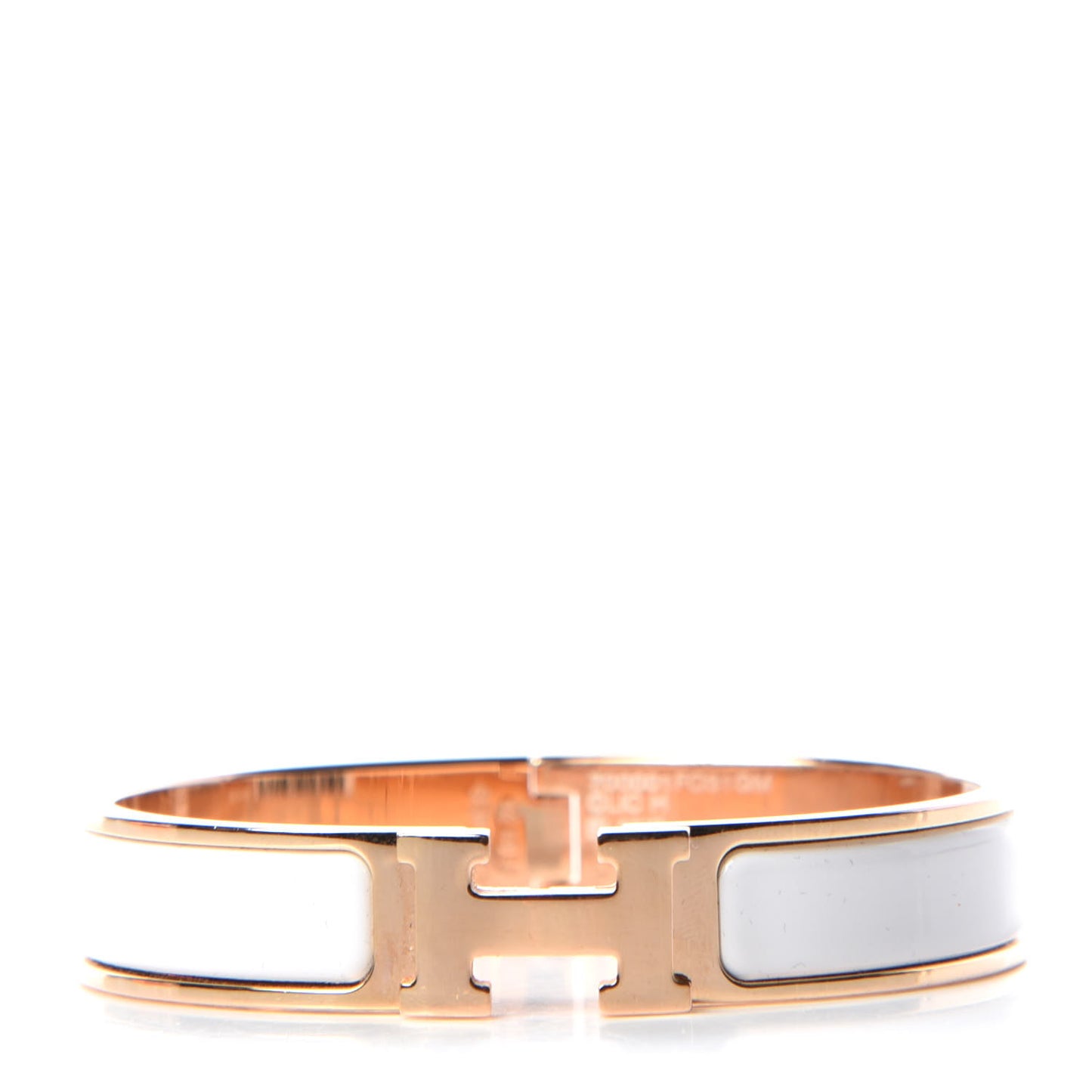 Enamel Narrow Clic Clac H Bracelet GM White