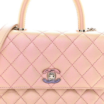 Chanel Iridescent Caviar Quilted Mini Coco Handle Flap Pink 8 of 12