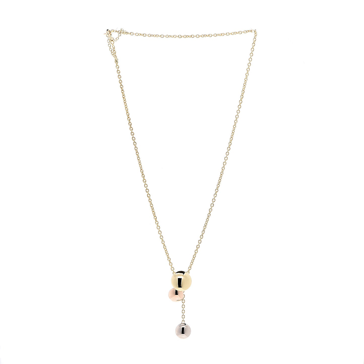 18K Pink Yellow White Gold Sweet Trinity Drop Necklace