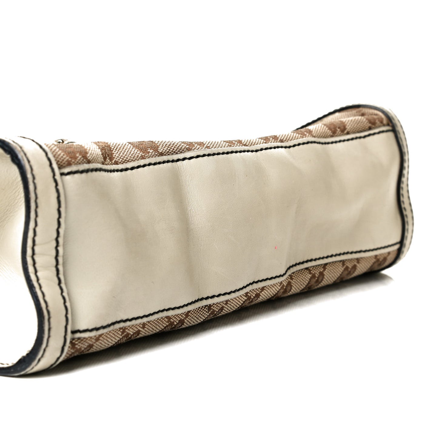 Monogram Margaux Calfskin Medium Emily Chain Shoulder Bag Beige Ebony Mystic White