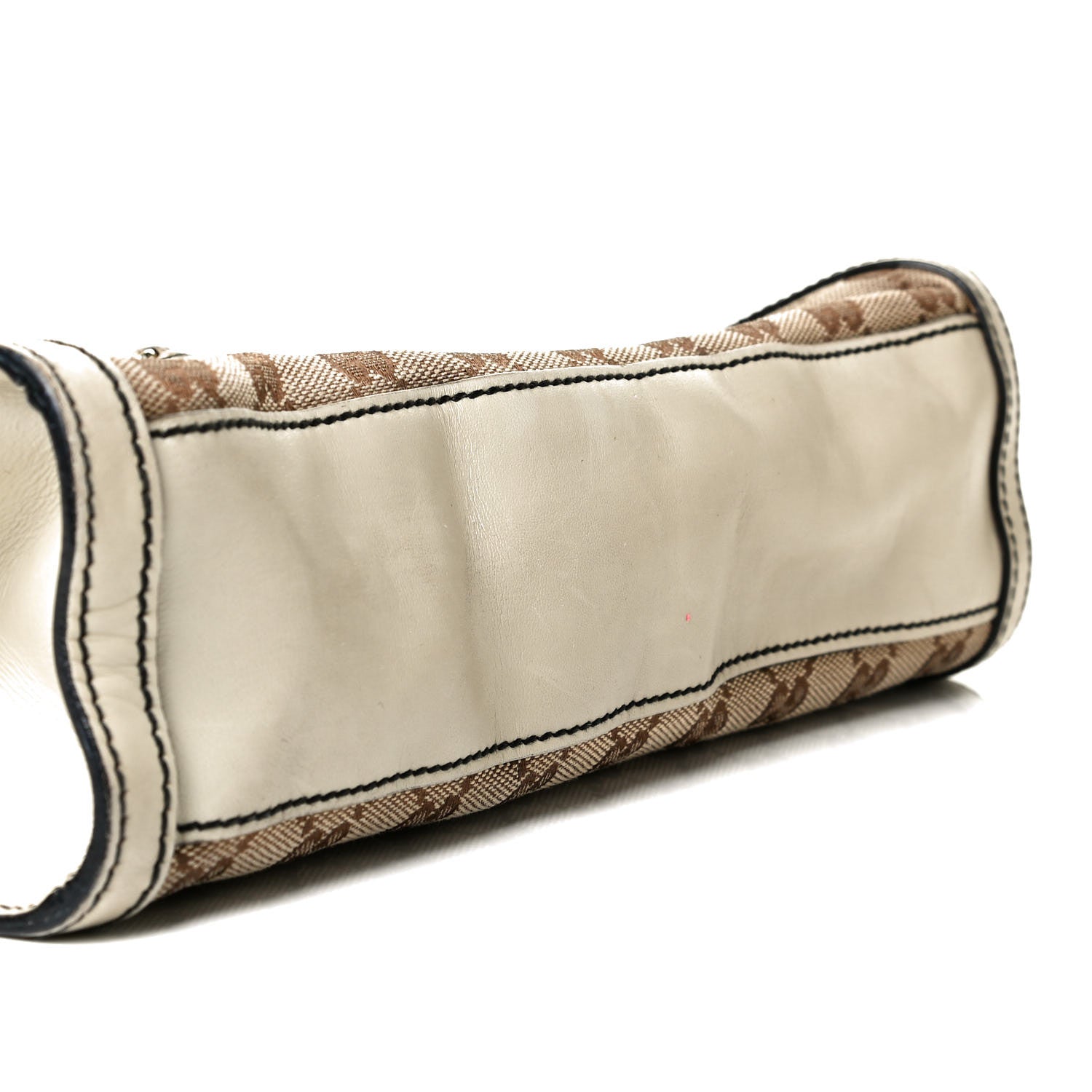 Gucci Monogram Margaux Calfskin Medium Emily Chain Shoulder Bag Beige Ebony Mystic White 7 of 9