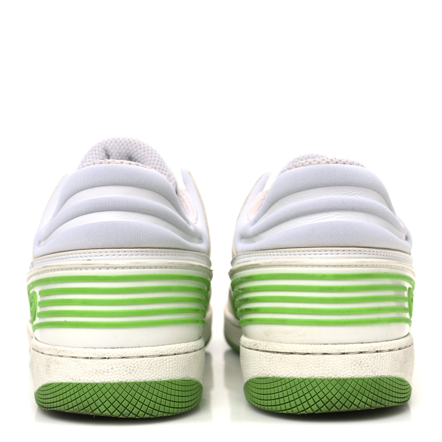 Demetra GG Supreme Monogram Womens Basket Low Top Sneakers 38.5 Great White Green