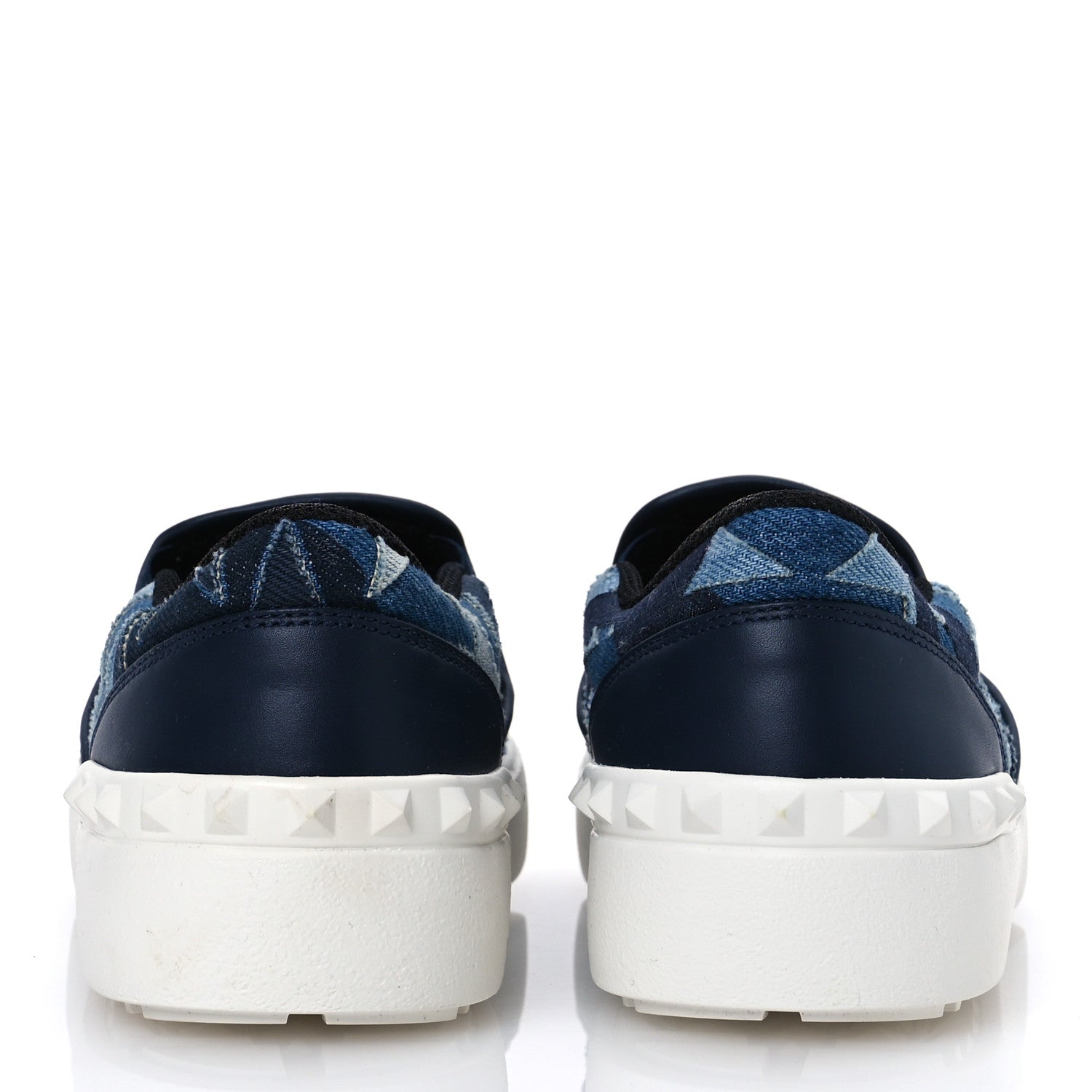 Valentino Garavani Denim Camustars Rockstud Slip On Sneakers 36 Blue 6 of 11
