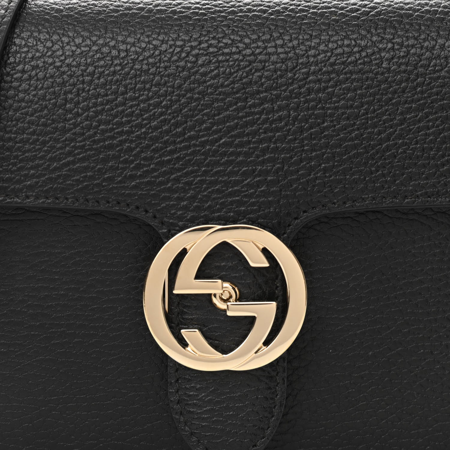 Gucci Dollar Calfskin Small Interlocking G Shoulder Bag Black 9 of 11