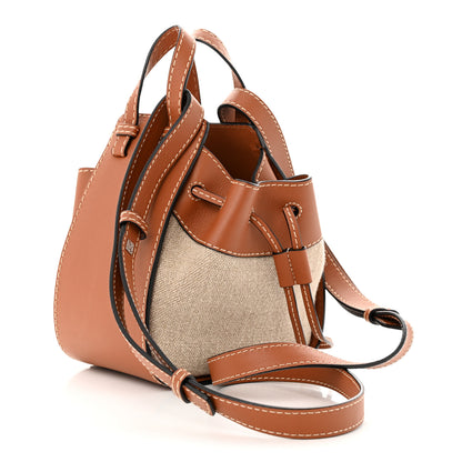 Loewe Calfskin Canvas Mini Hammock Shoulder Bag Natural Tan 3 of 10