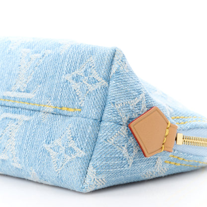 Louis Vuitton LOUIS VUITTON Denim Monogram Pochette Cosmetique PM Sky Blue 10 of 10