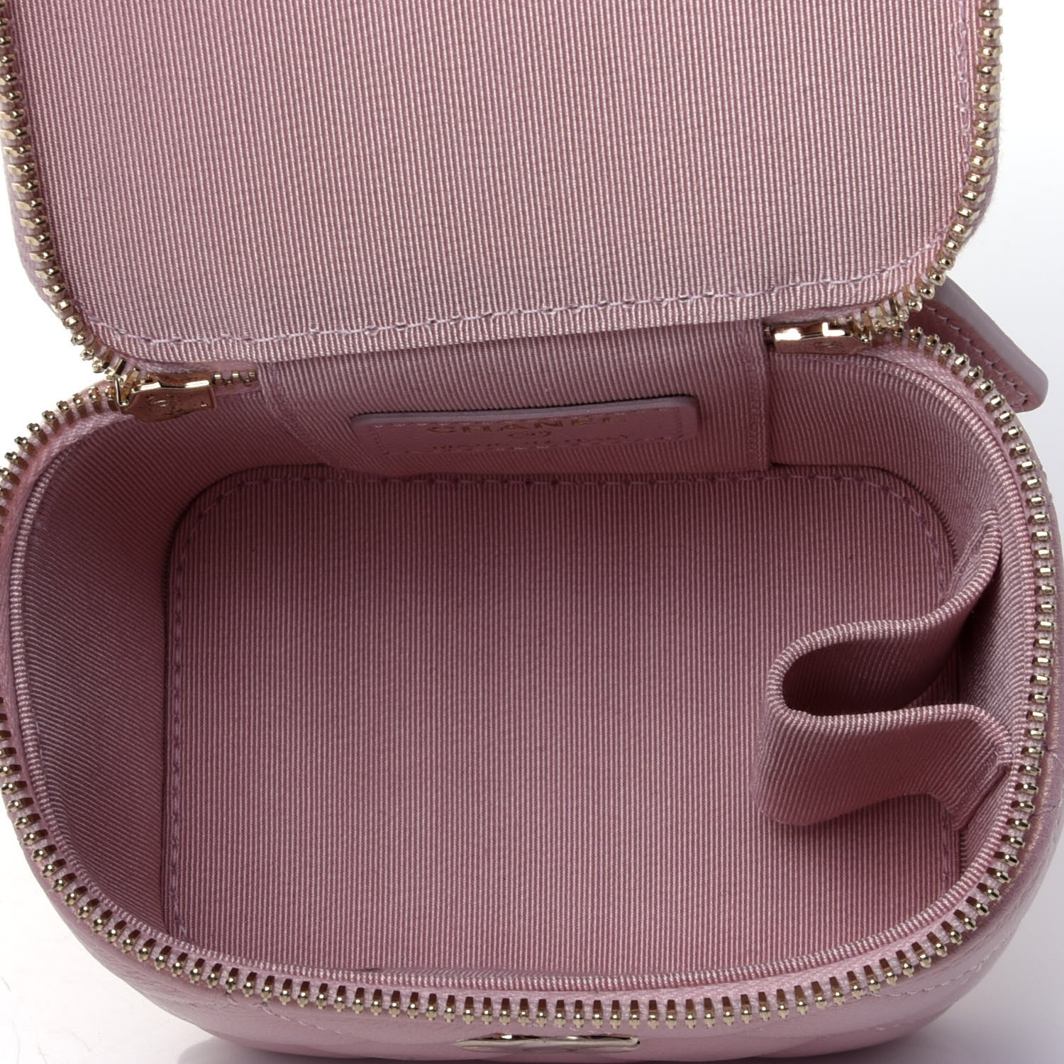 Chanel Iridescent Caviar Quilted Pearl Mini Vanity Case With Chain Light Pink 4 of 4