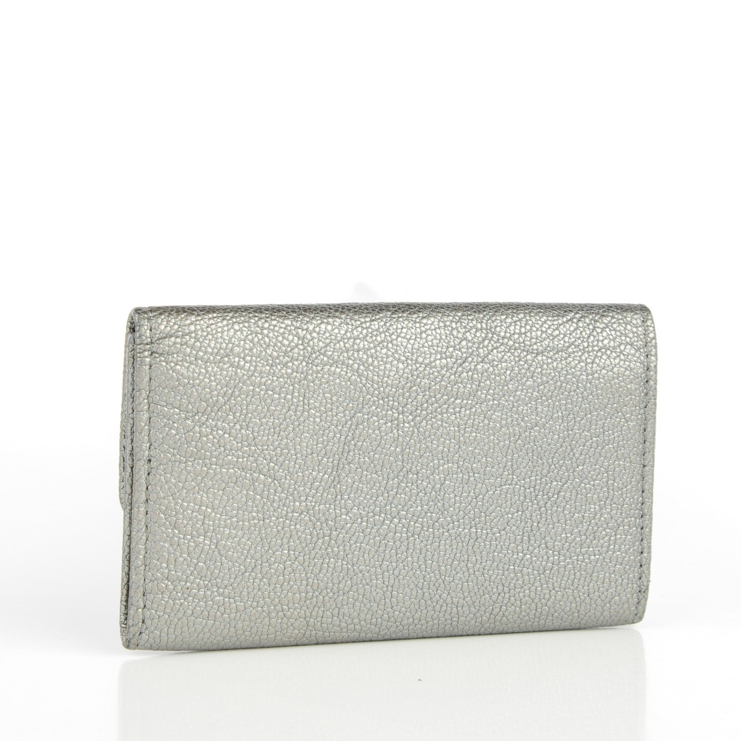 Chanel Metallic Goatskin Coin Purse Silver 3 of 7