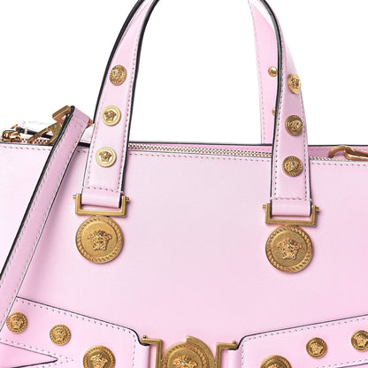 Versace Calfskin Medusa Stud Tribute Tote Pink 7 of 9