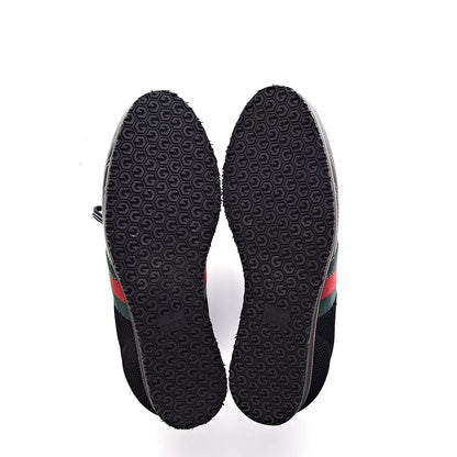 Gucci Calfskin Mesh Web Sneakers 35 Black 7 of 13