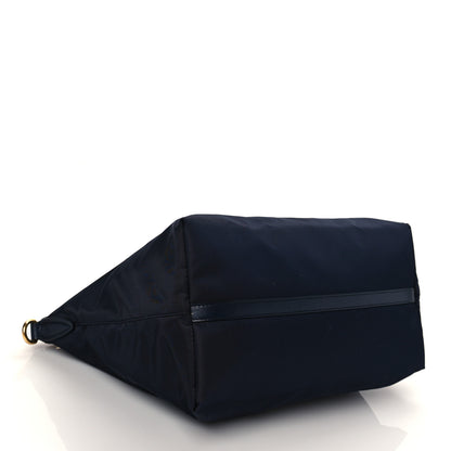 Prada Nylon Tessuto Soft Calf Tote Blue 4 of 10