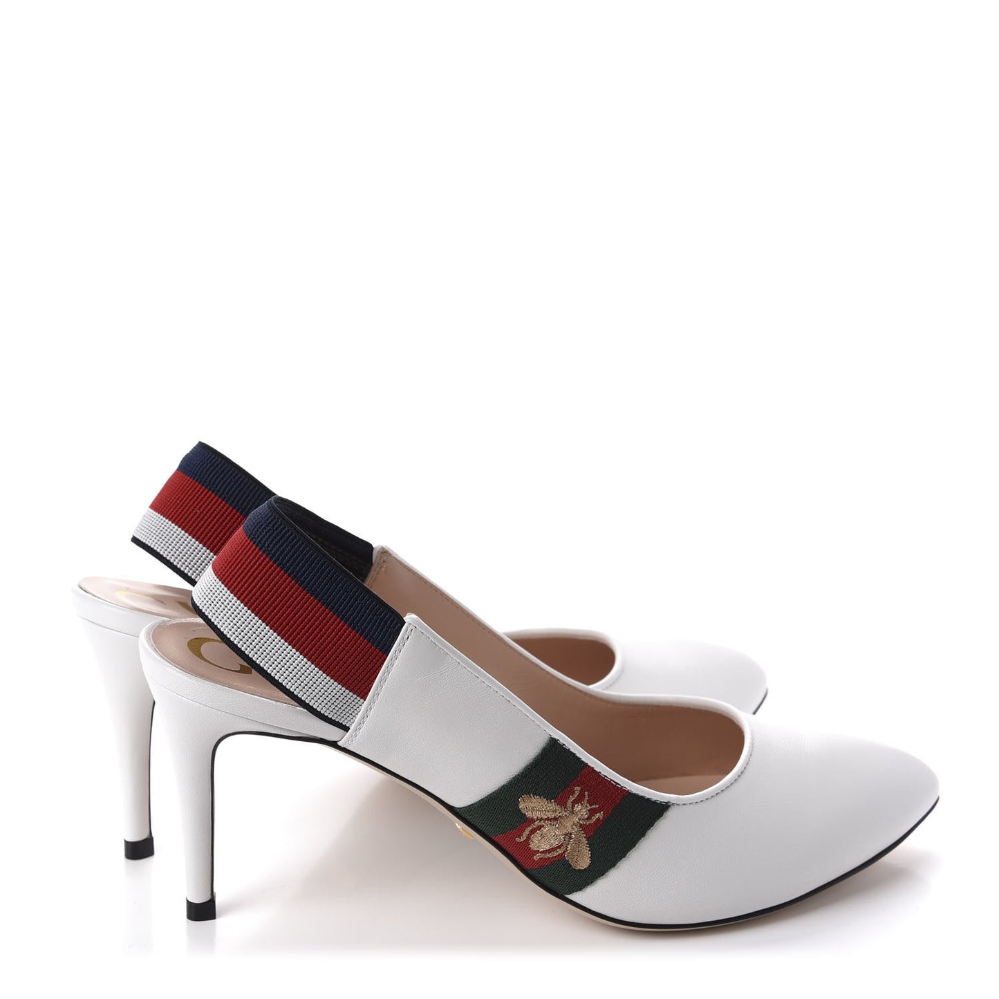 Malaga Kid Web Sylvie Mid Heel Slingback Pumps 38.5 White