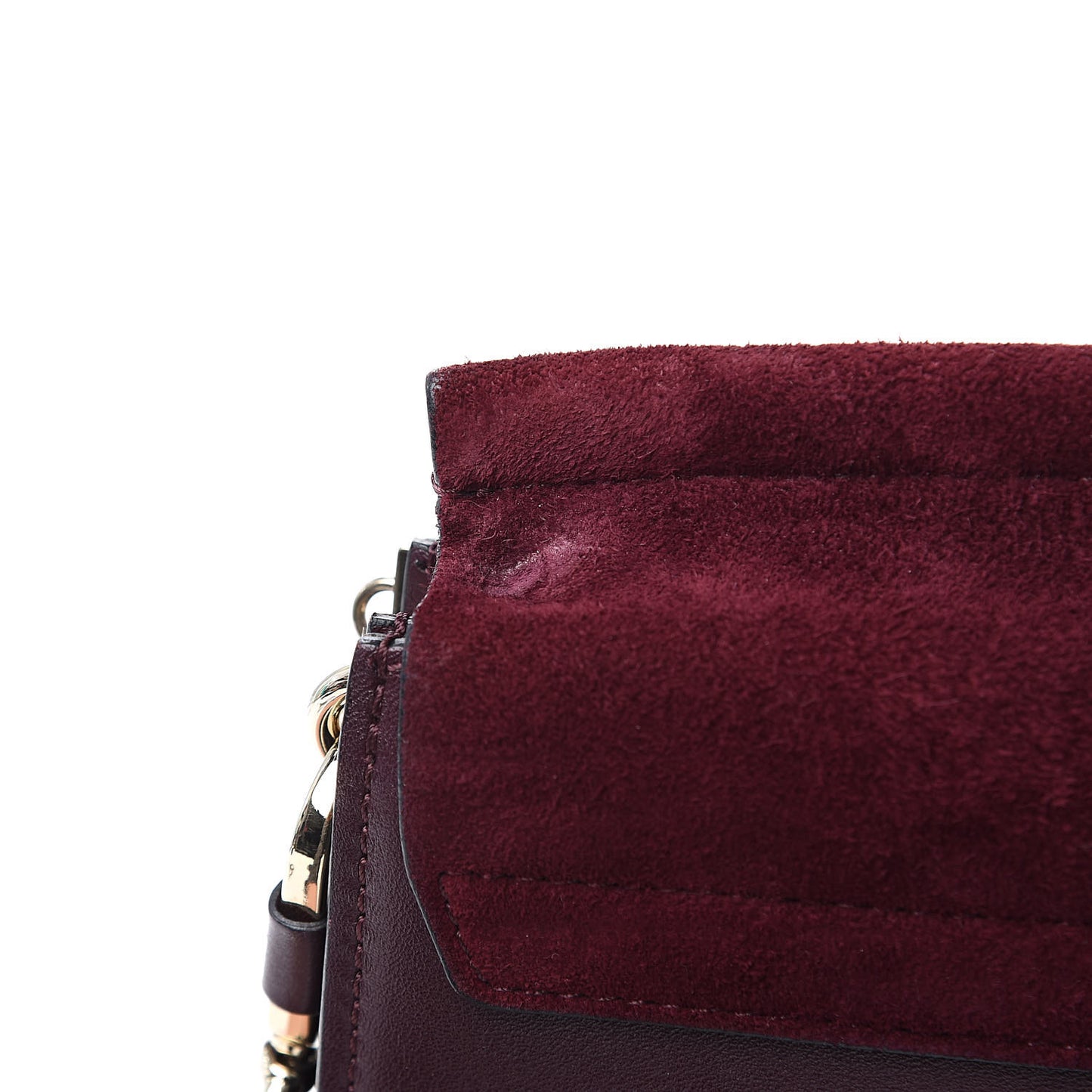 Suede Calfskin Medium Faye Shoulder Bag Dark Purple