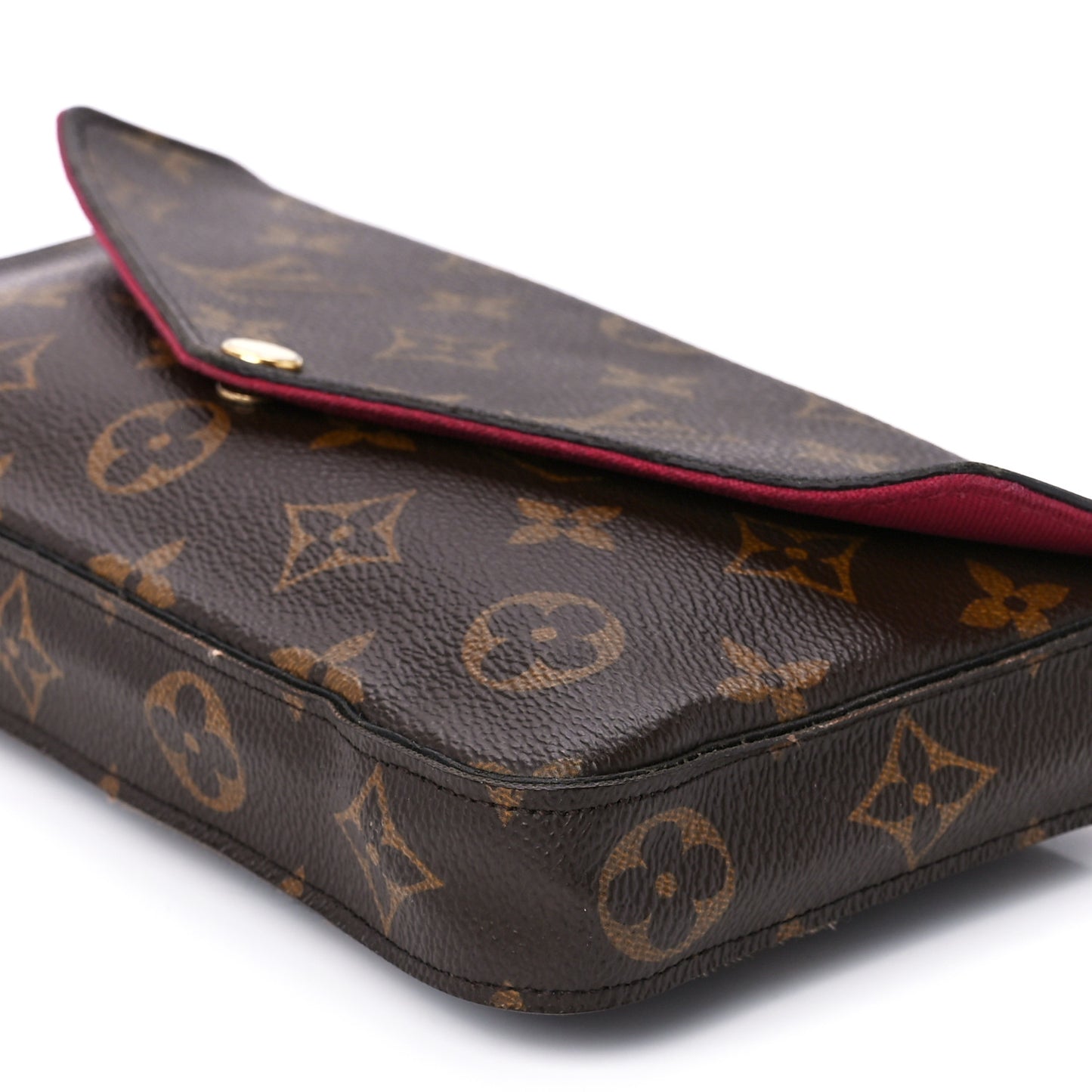 Monogram Pochette Felicie Chain Wallet Fuchsia