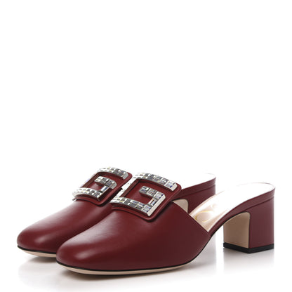 Gucci Malaga Kid Crystal Square G Madelyn Mules 38 Romantic Cerise 3 of 9
