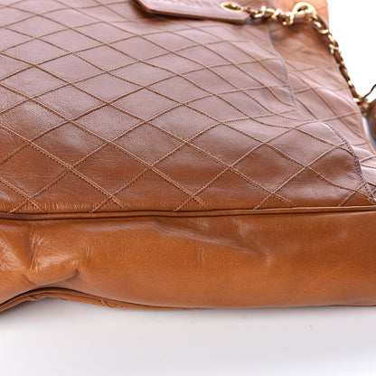 Chanel Lambskin Diamond Embossed Shopping Tote Brown 14 of 19