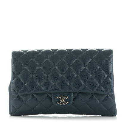 Chanel Caviar Quilted Clutch With Chain Flap Blue 1 of 8