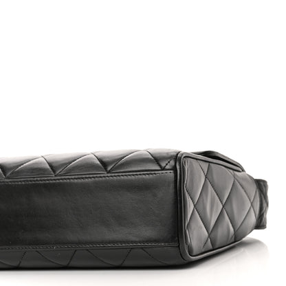 Chanel Lambskin Quilted CC Single Flap Shoulder Bag Black 9 of 10