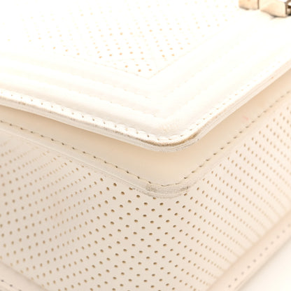 Chanel Lambskin Perforated Medium Boy Flap White 16 of 20