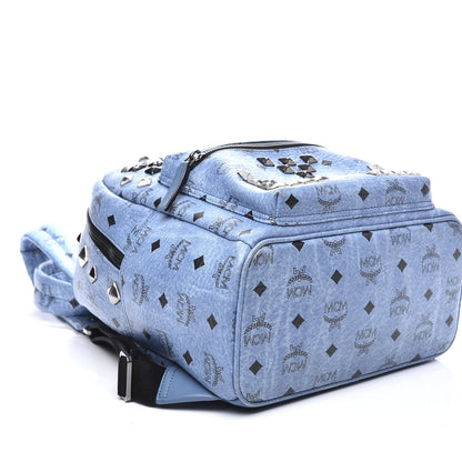 MCM Visetos Studded Small Stark M Backpack Blue 5 of 8