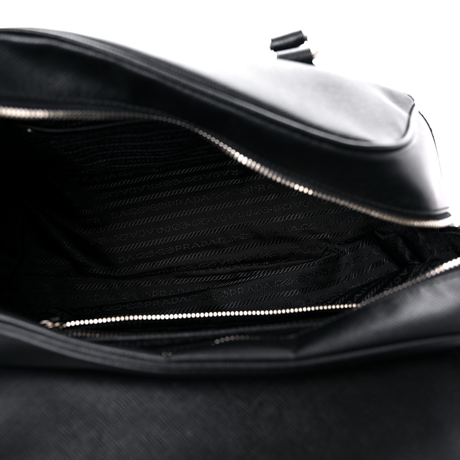 Prada Saffiano Pushlock Satchel Black 4 of 16