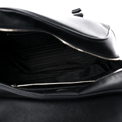 Prada Saffiano Pushlock Satchel Black 4 of 16