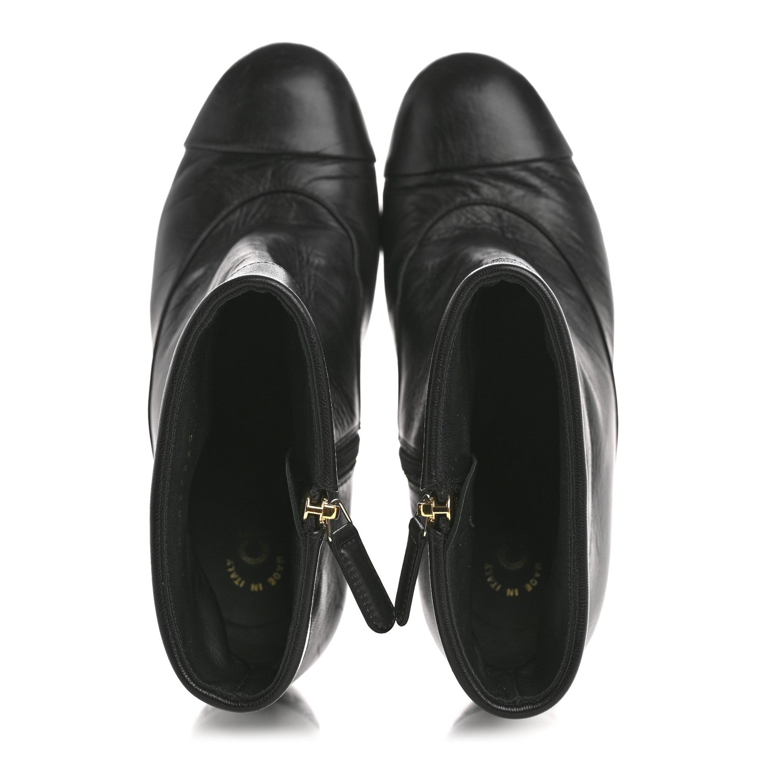 Chanel Goatskin Pearl Cap Toe Boots 38.5 Black 2 of 10