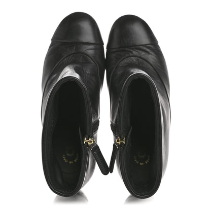 Chanel Goatskin Pearl Cap Toe Boots 38.5 Black 2 of 10