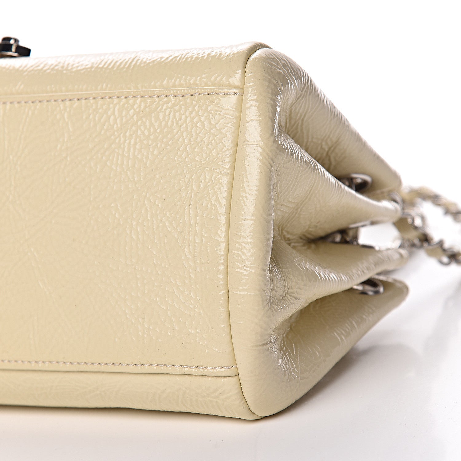 Chanel Distressed Patent Calfskin Frame Accordion Flap White 10 of 11