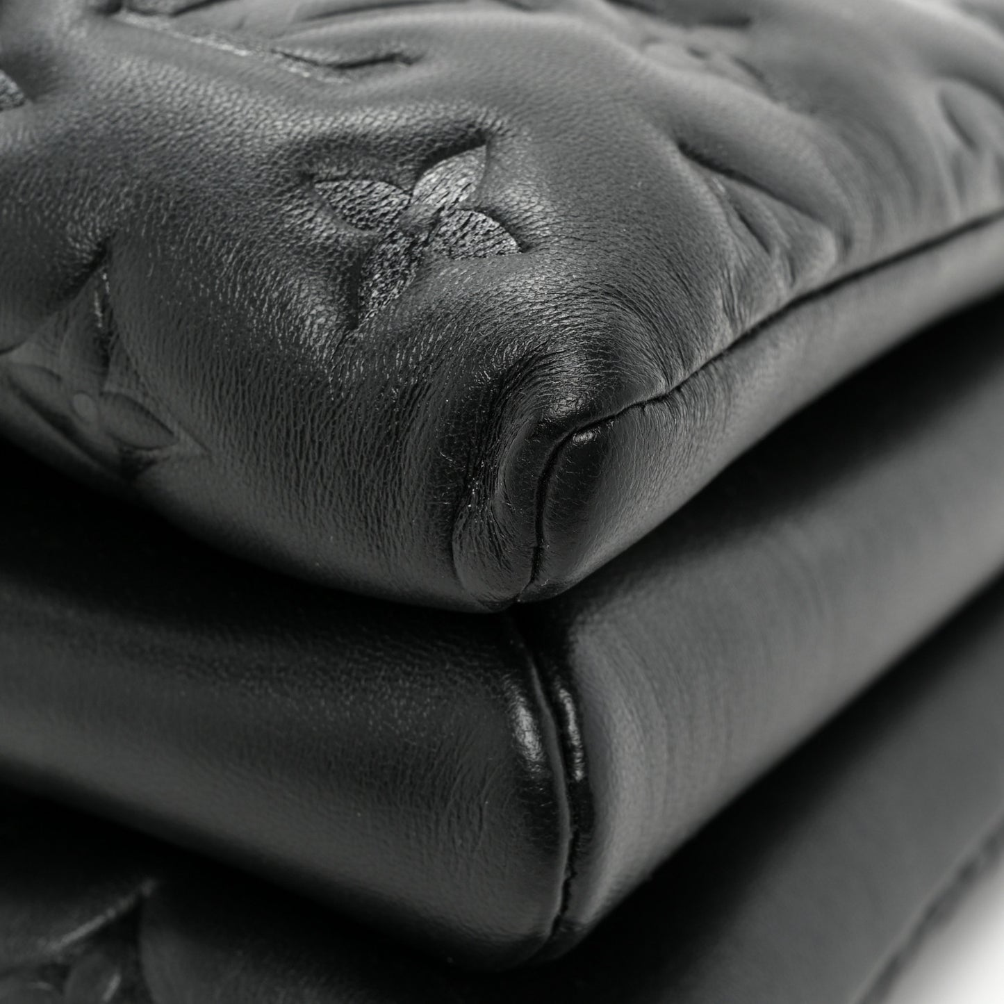 Lambskin Embossed Monogram Coussin PM Black
