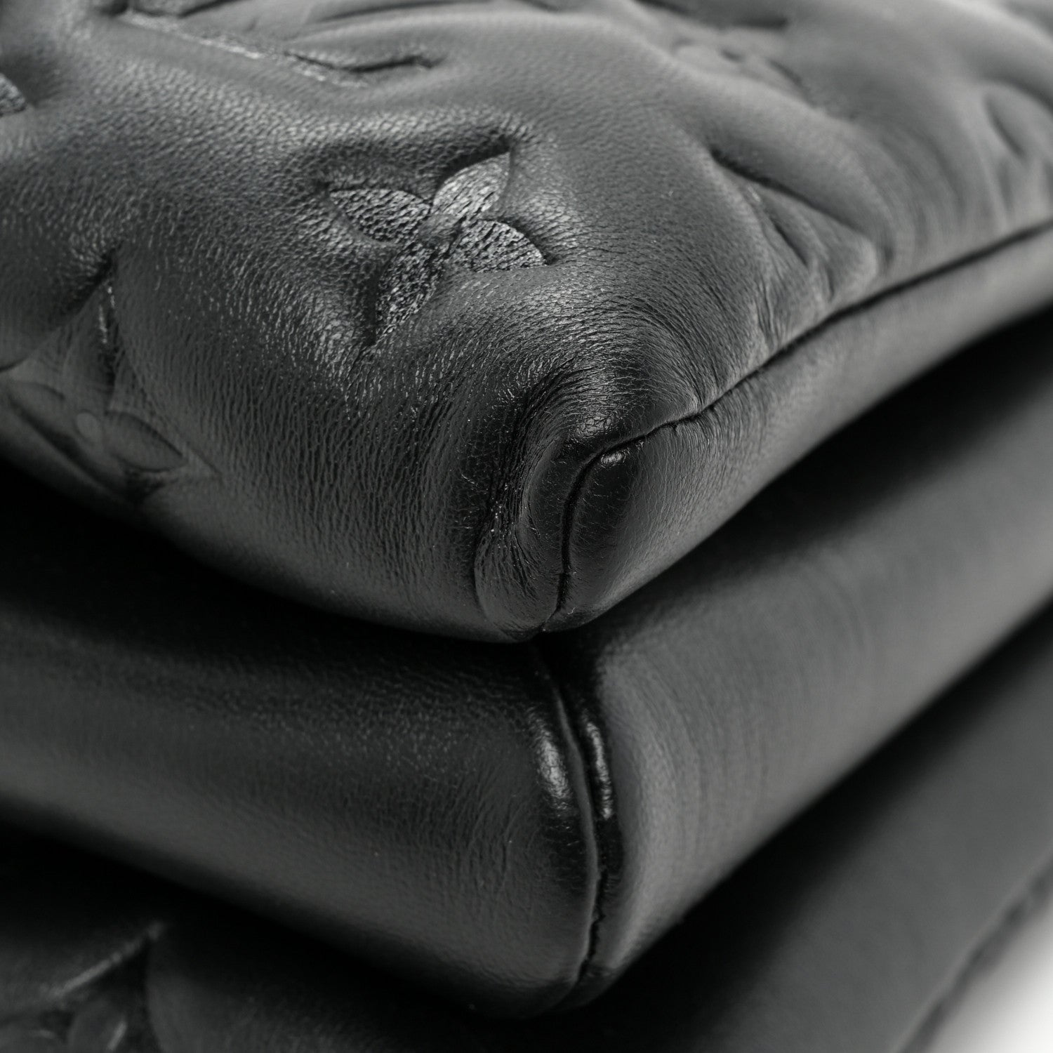 Louis Vuitton Lambskin Embossed Monogram Coussin PM Black 13 of 15