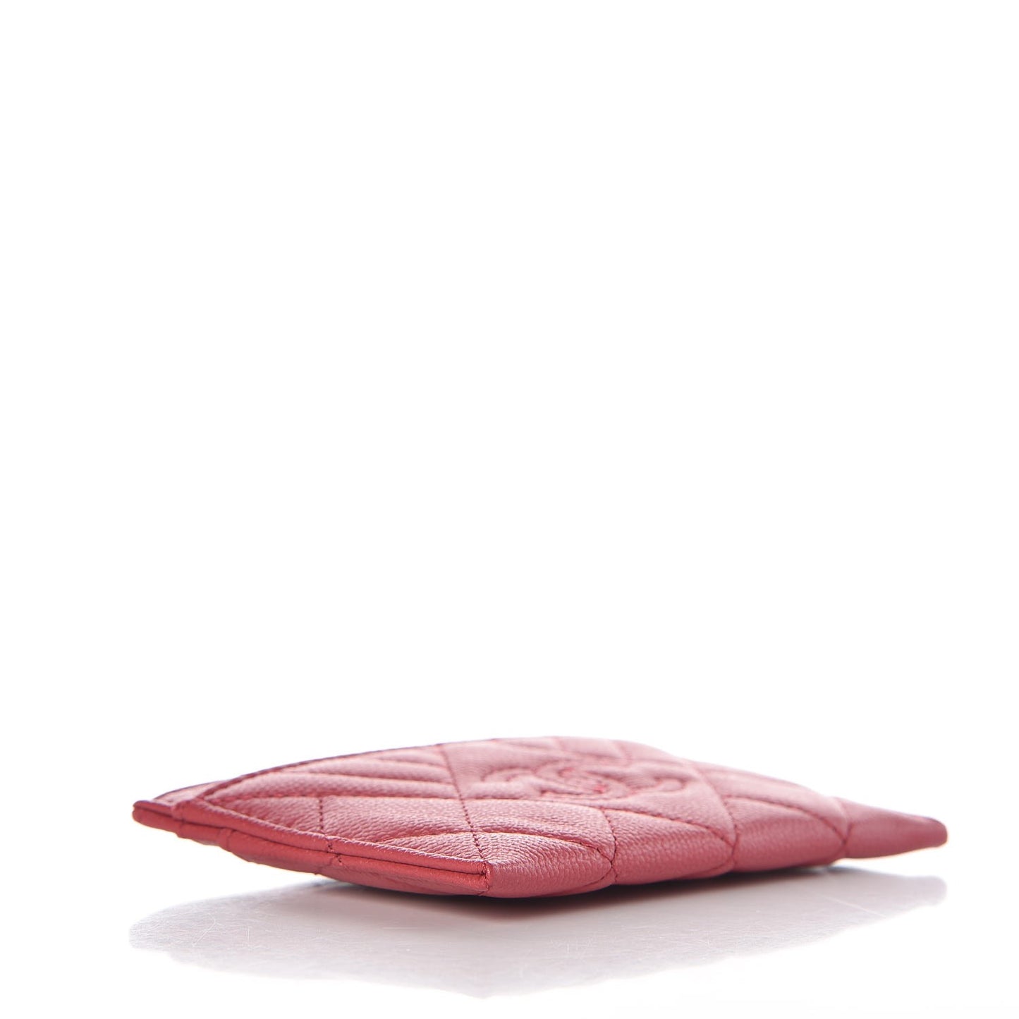 Caviar Chevron Quilted Card Holder Pink