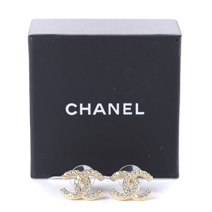 Chanel Crystal CC Earrings Light Gold 5 of 5