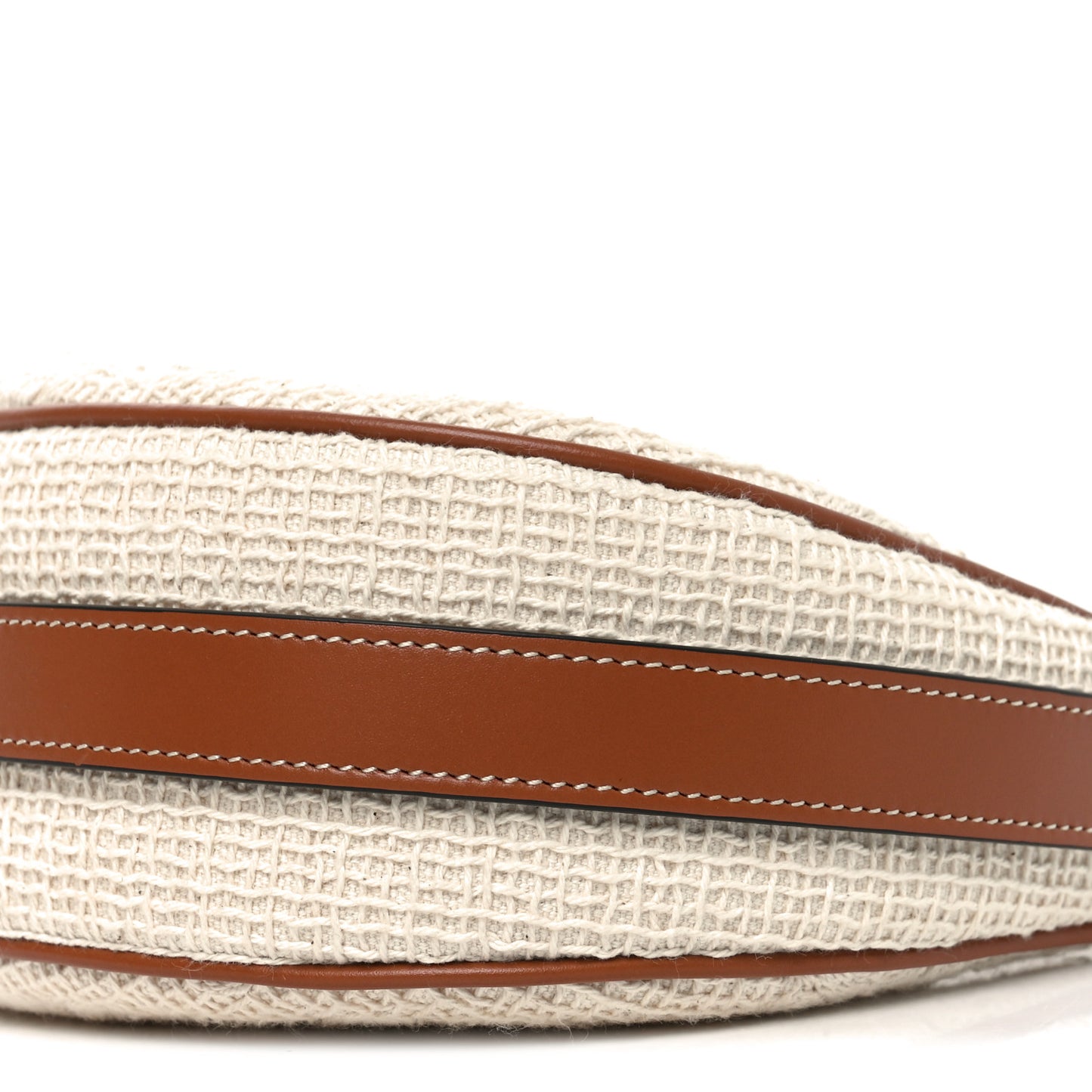 Crochet Embroidered Ava Triomphe Shoulder Bag White Tan