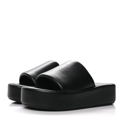 Balenciaga Smooth Nappa Logo Rise Platform Sandals 41 Black White 3 of 7