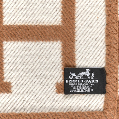 Hermes Wool Cashmere Avalon Blanket Ecru Camel 3 of 3