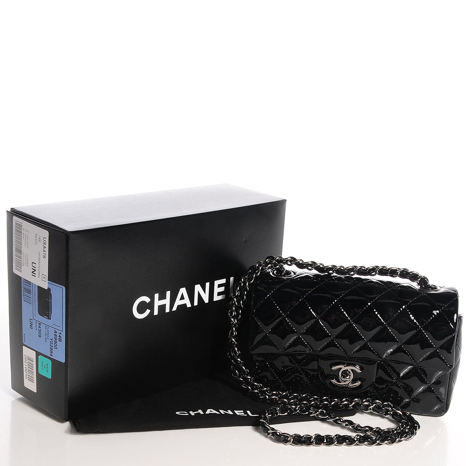 Chanel Patent Quilted Mini Flap Black 5 of 9