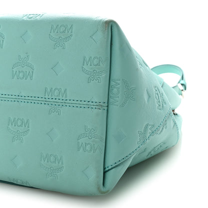MCM Calfskin Ottomar Monogram Medium Klara Hobo Pool Blue 9 of 9