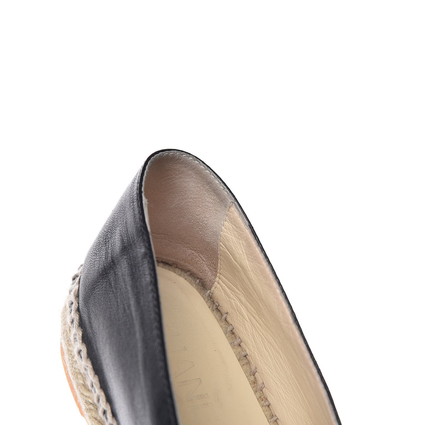 Lambskin Canvas Cap Toe CC Espadrilles 37 Black
