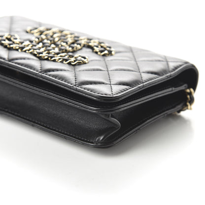 Chanel Calfskin Once Upon A Time Wallet on Chain WOC Black 7 of 12