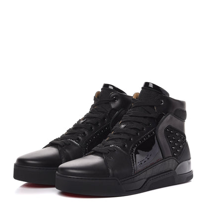 Christian Louboutin Mens Calfskin Patent Loubikick Flats Sneakers 43 Black 3 of 9