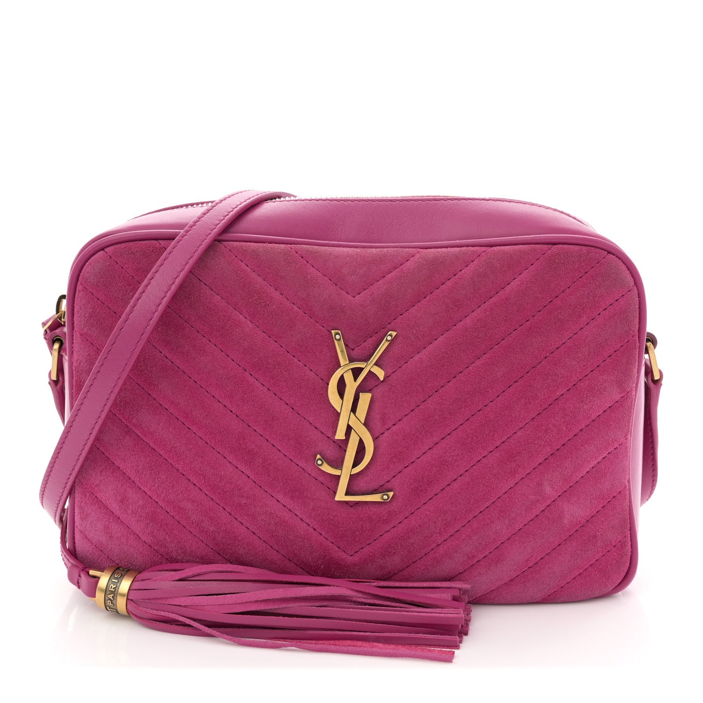 Suede Matelasse Monogram Lou Camera Bag Rose
