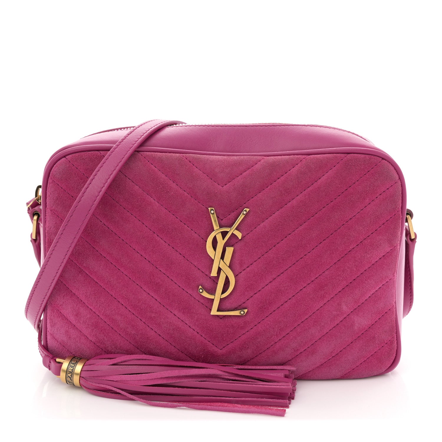 Saint Laurent Suede Matelasse Monogram Lou Camera Bag Rose 1 of 10