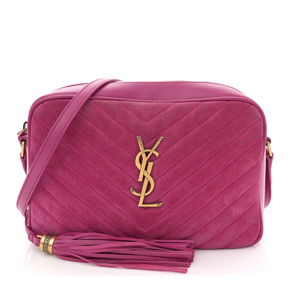Saint Laurent Suede Matelasse Monogram Lou Camera Bag Rose 1 of 10