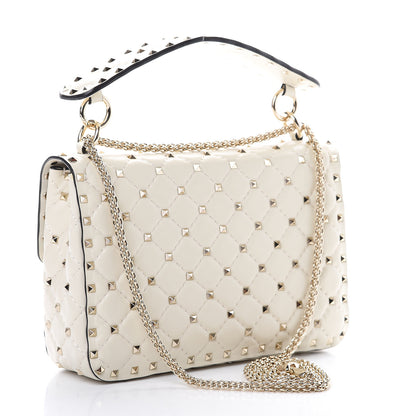 Valentino Garavani Nappa Medium Rockstud Spike Shoulder Bag White 2 of 8