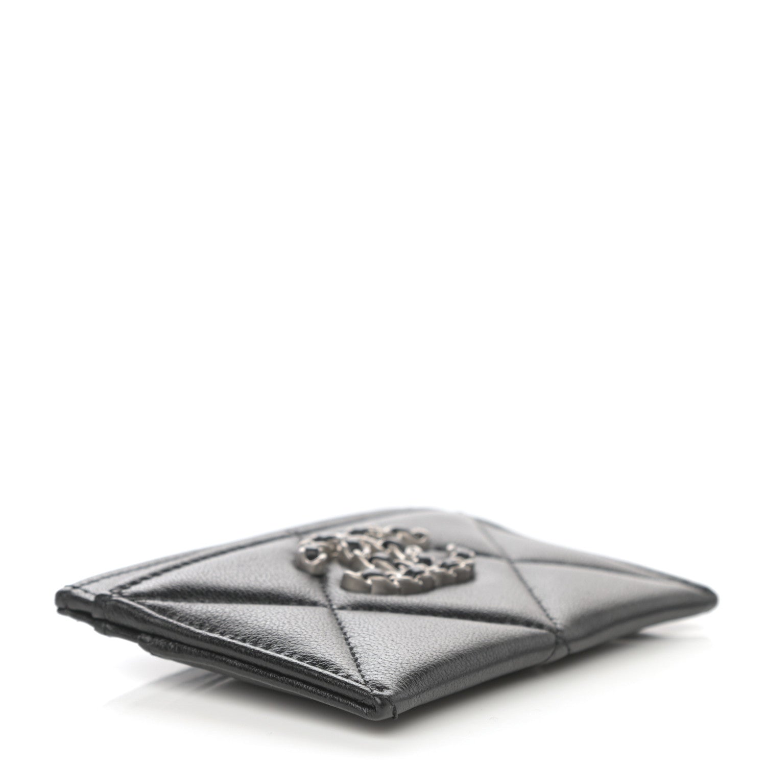 Chanel Lambskin Quilted Chanel 19 Card Holder Black 4 of 8