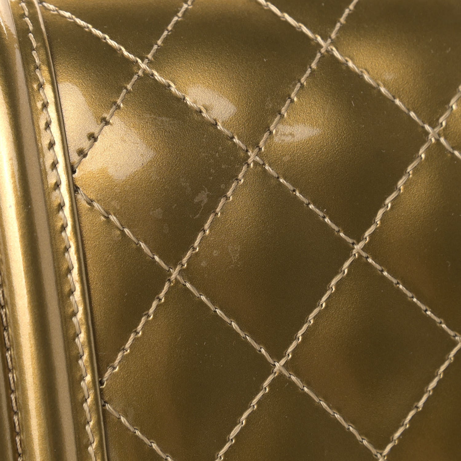 Chanel Metallic Patent Calfskin Quilted Medium Boy Flap Gold 16 of 16