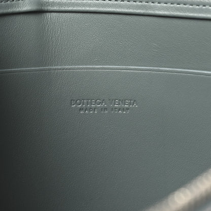 Bottega Veneta Urban Calfskin Maxi Intrecciato Large Cassette Wristlet Pouch Slate Natural 6 of 7